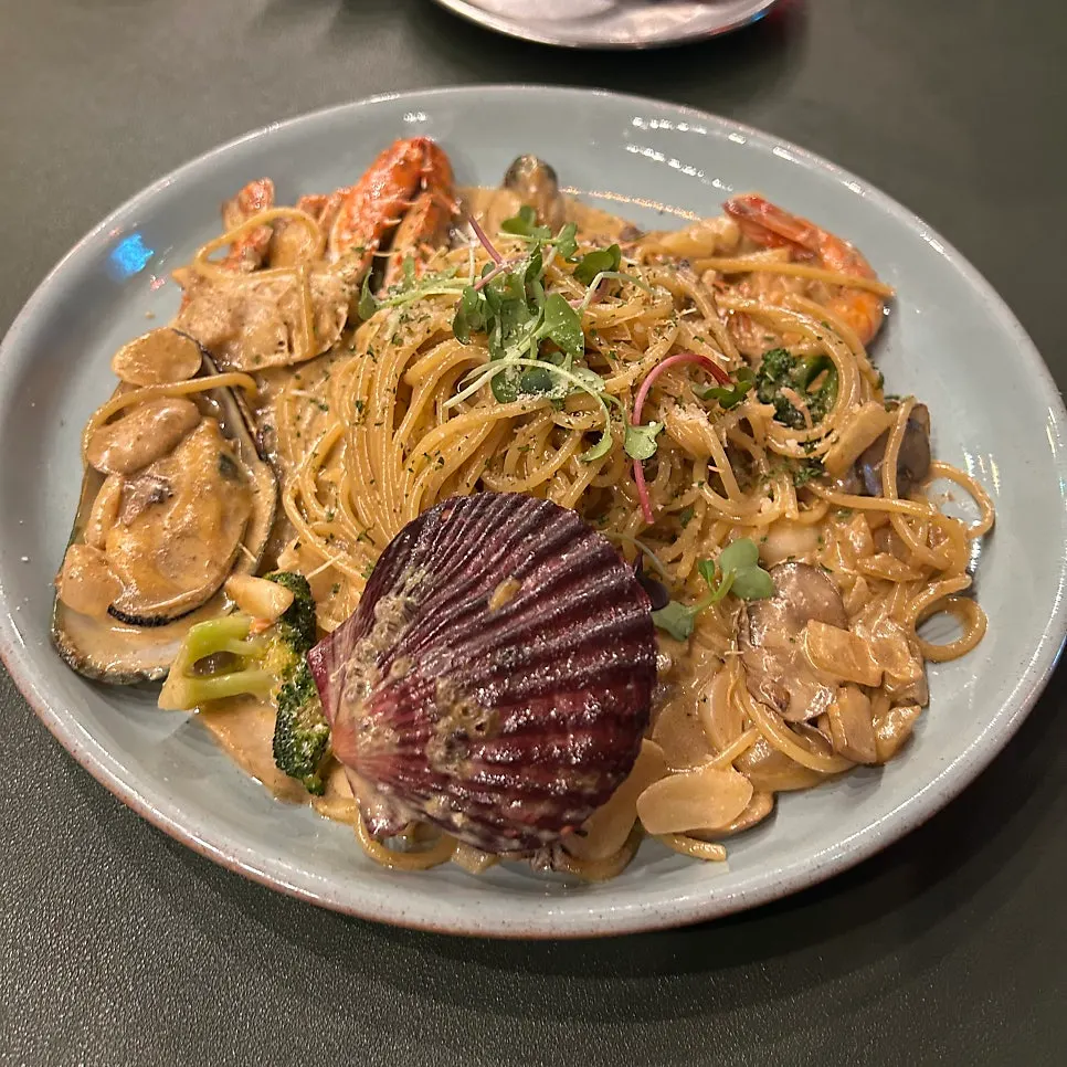 Seafood crab guts pasta at Seoul Boutique