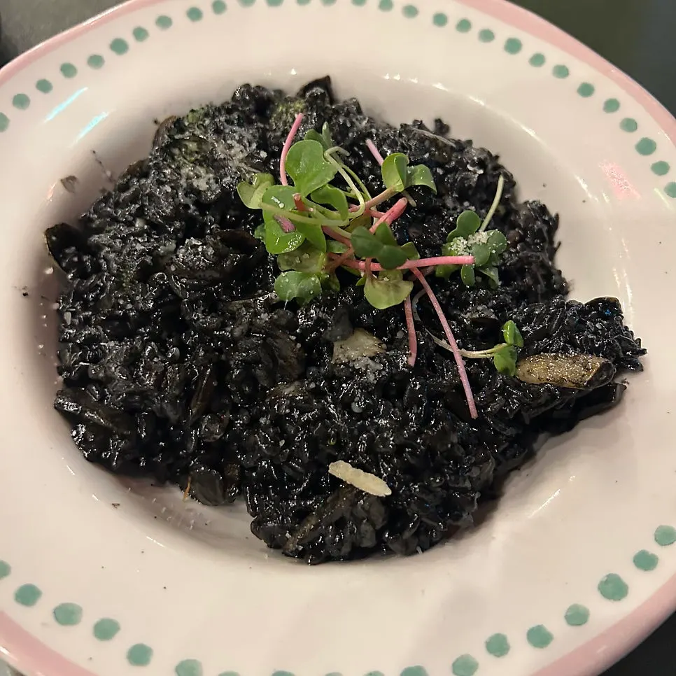 Squid ink risotto at Seoul Boutique