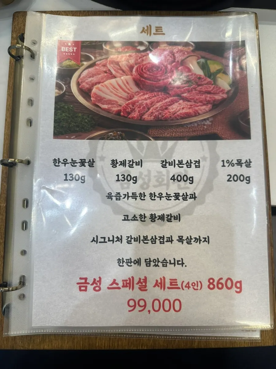 Meat menu shown on the tablet ordering screen