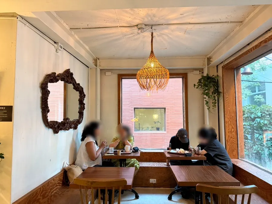 Cozy café seating with dim lighting