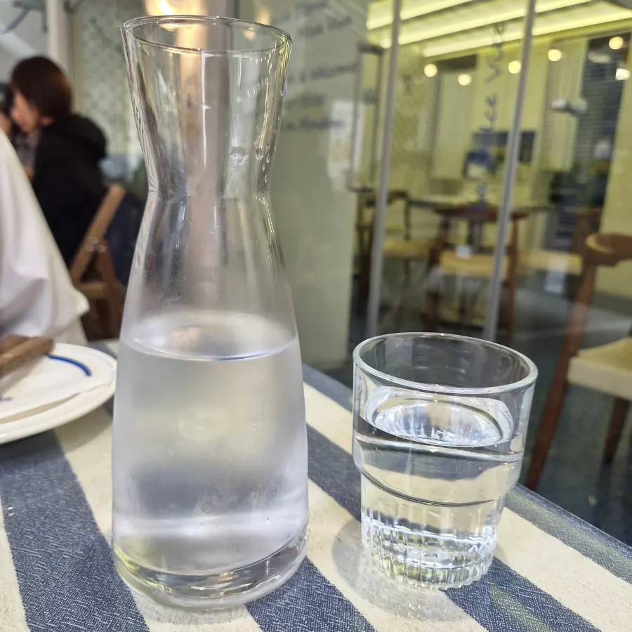 Pretty water glass and table settings