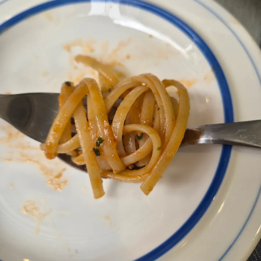 Pasta with olives and tomato