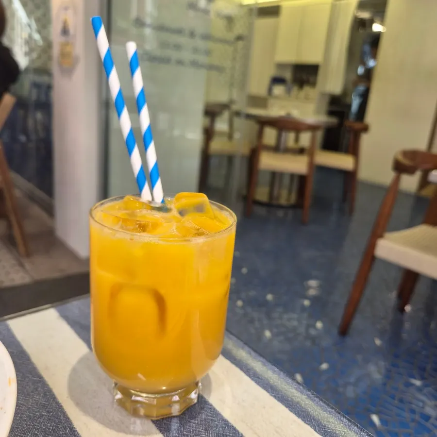 Orange juice in a pretty glass