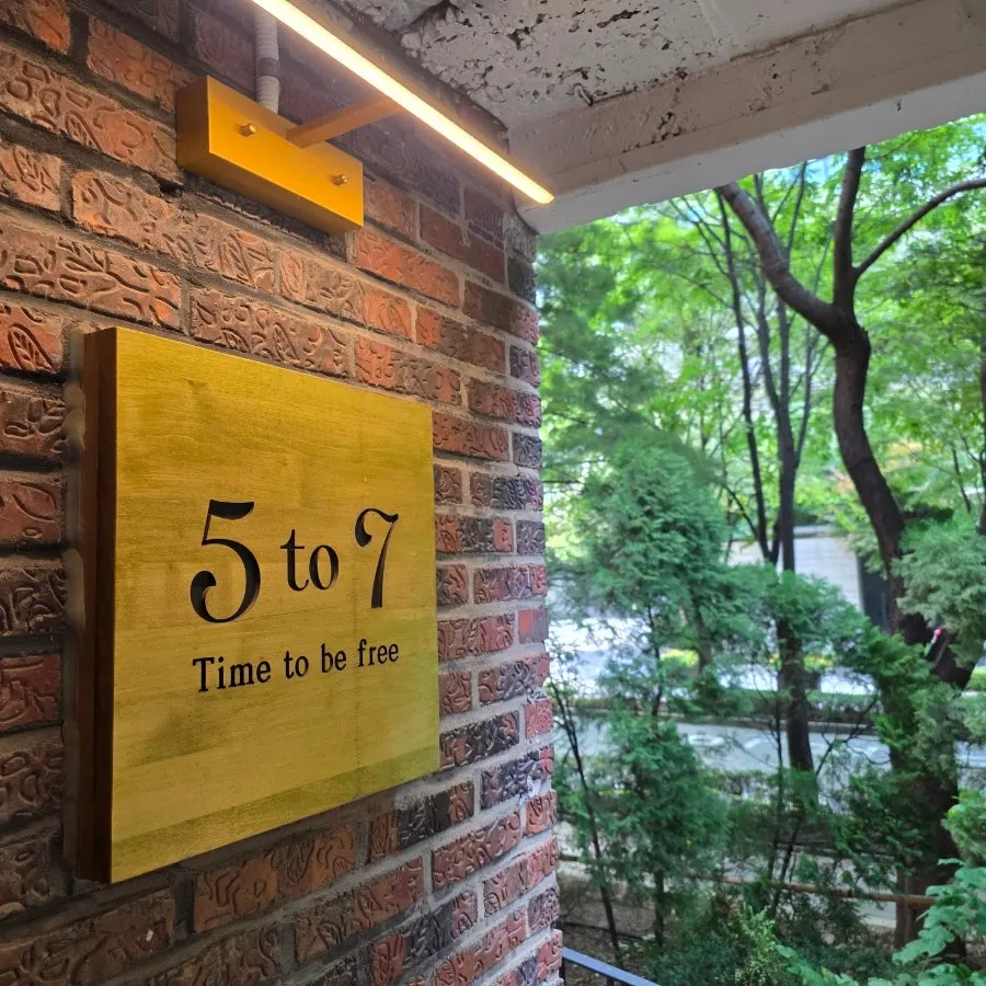 Outdoor terrace seats at a Seoul Forest café