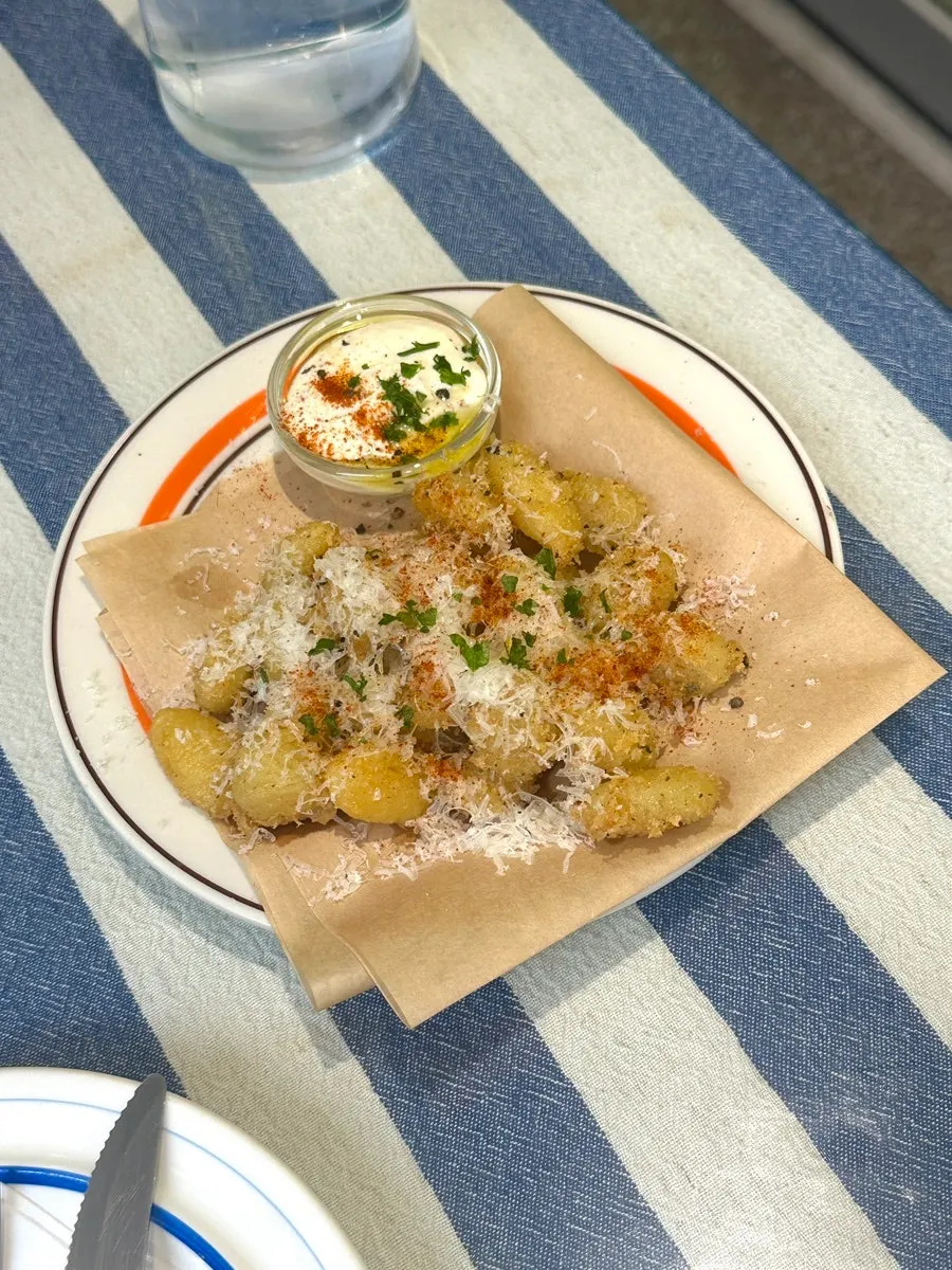 Herb-crumbled fried gnocchi fritti