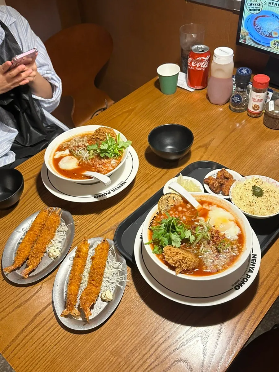 Ordered tom yum and beef-bone Korean beef cutlet ramen