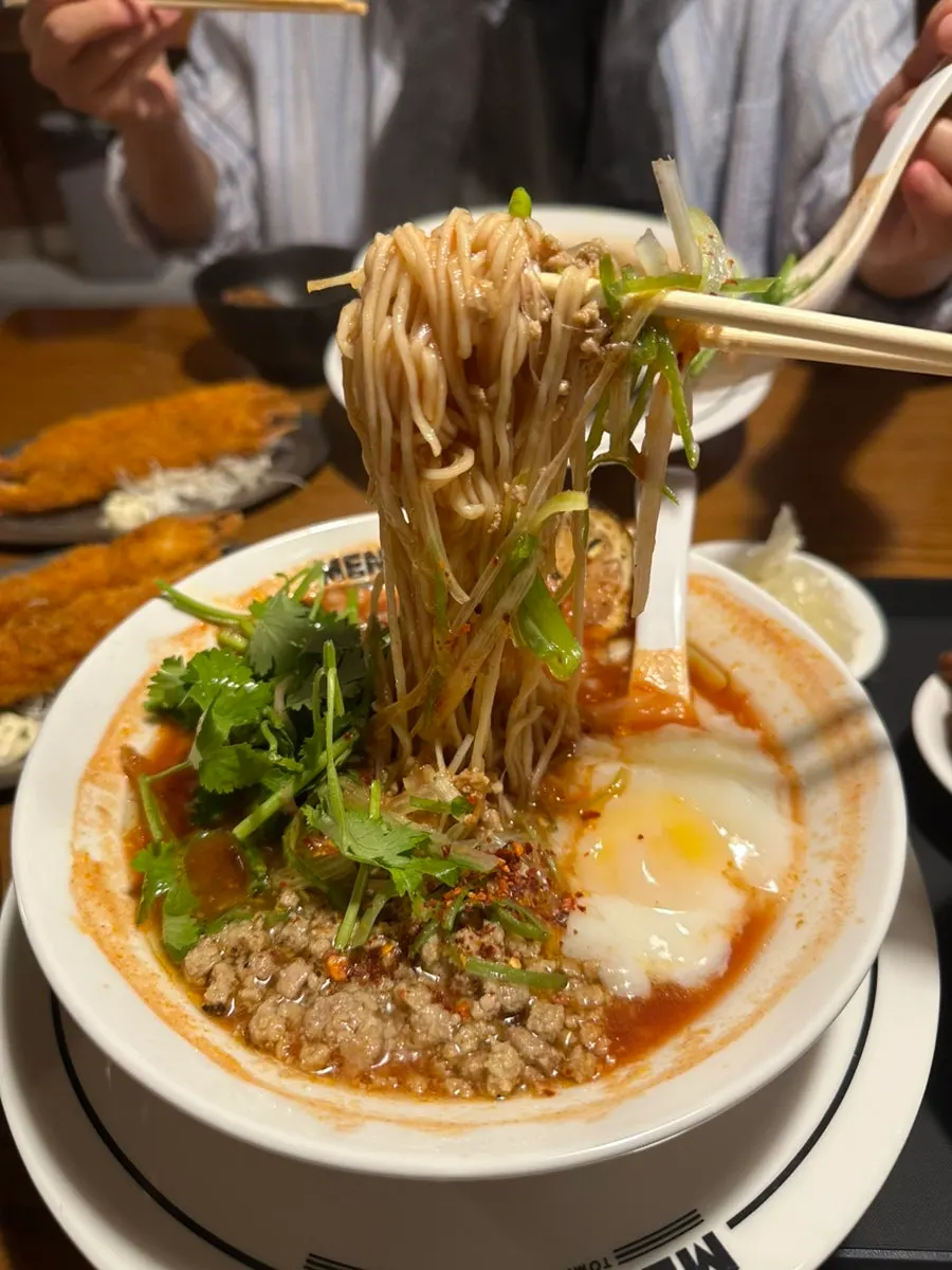 Ramen set with basil cheese rice and cola