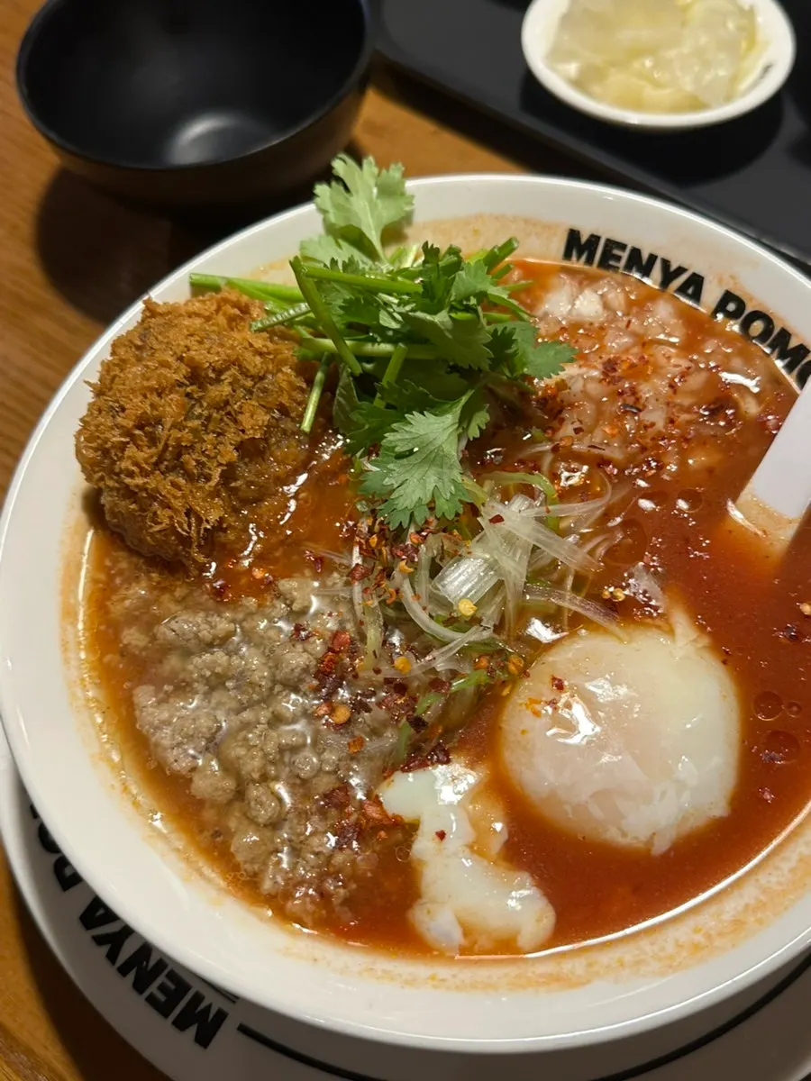 Set items of karaage and basil cheese rice