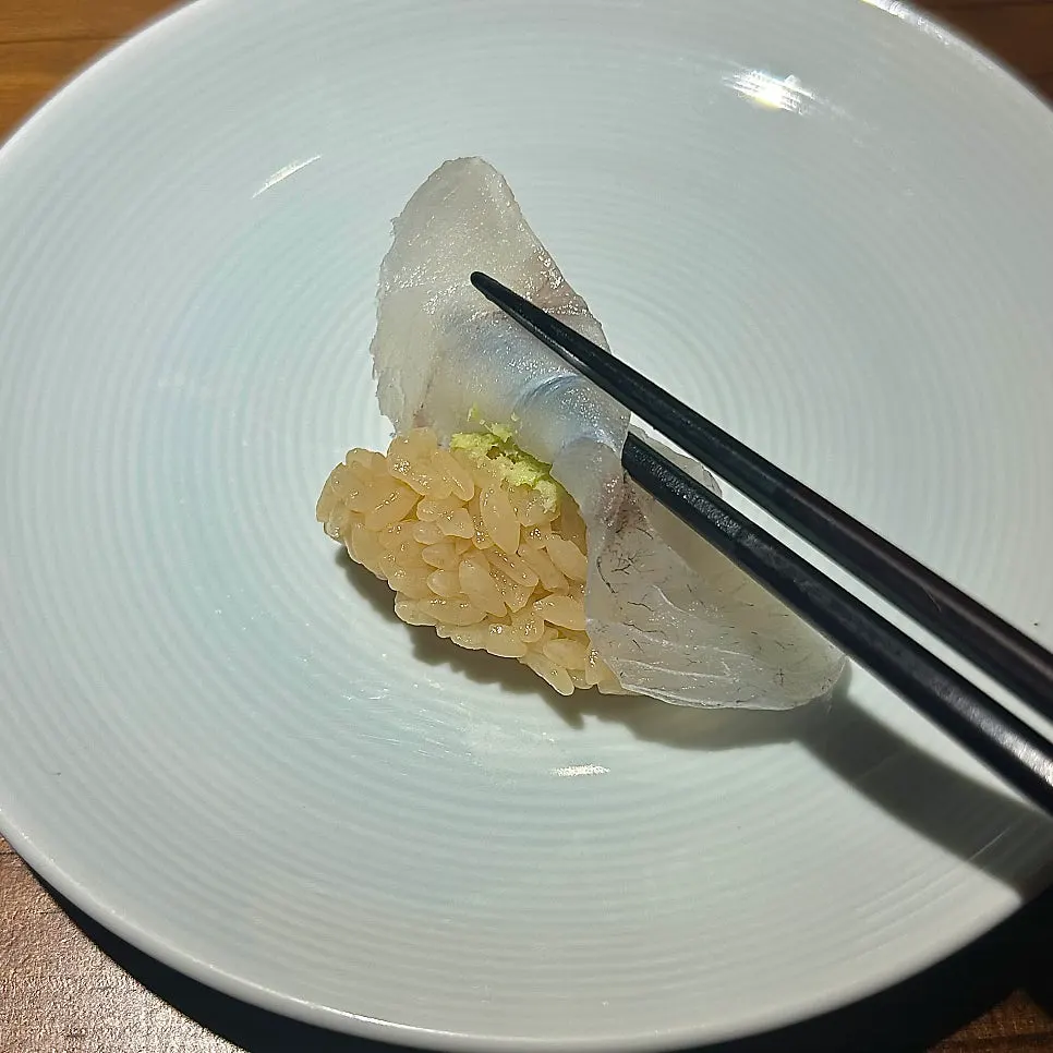 Close-up of white fish sushi