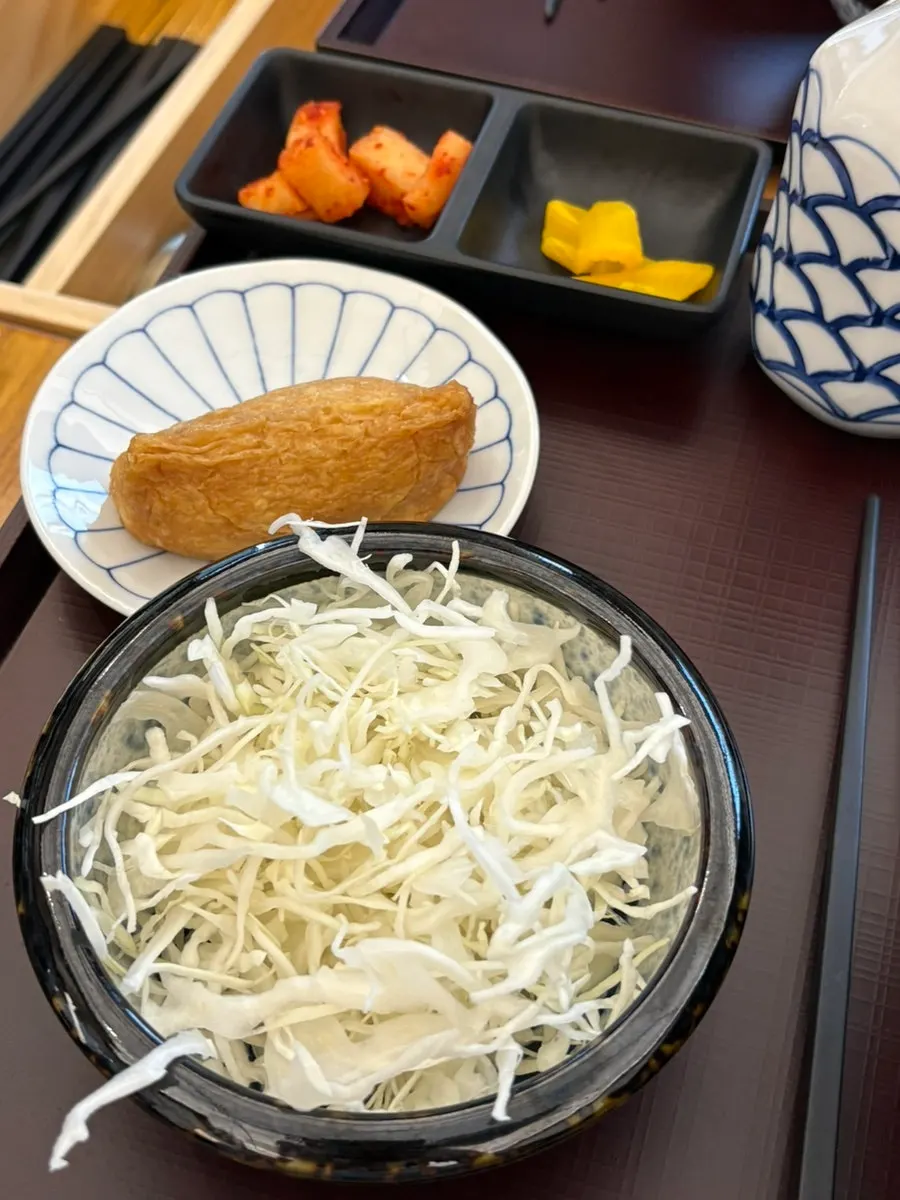 Table spread of the ordered Japanese dishes