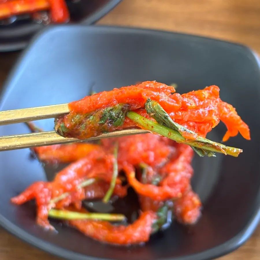 A plate of seasoned dried pollack at Seoul Myeonok
