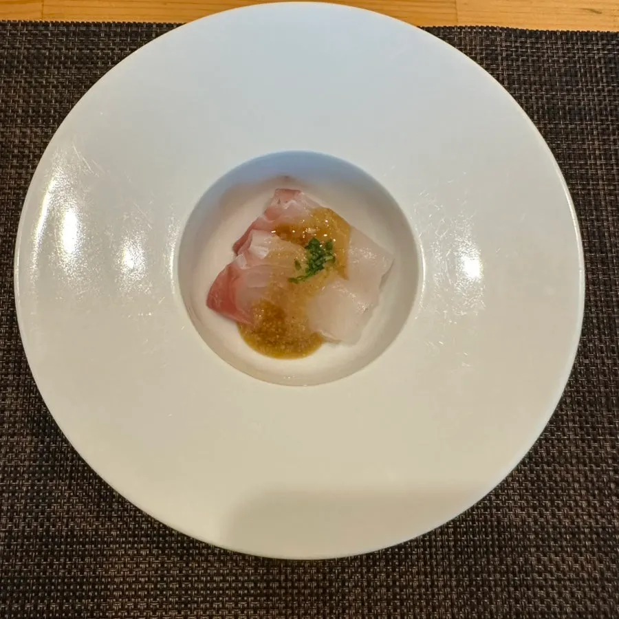 Wild flounder with seafood sauce