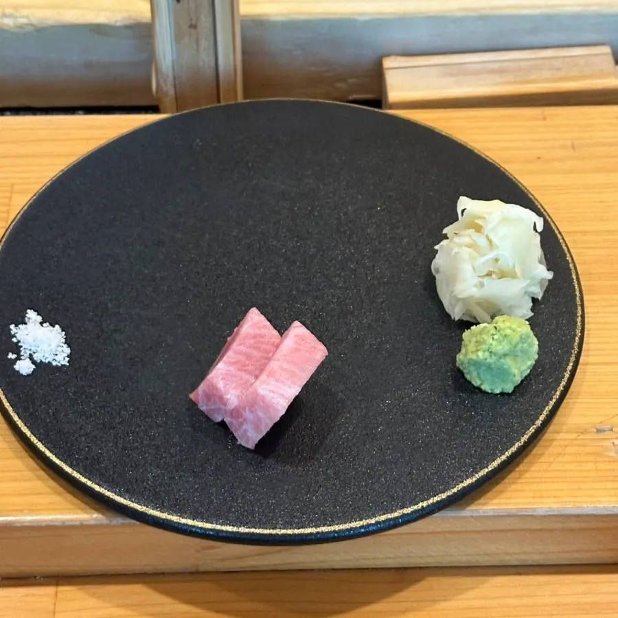 Tuna otoro (gamadoro) with wasabi and salt