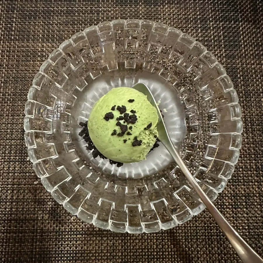 Matcha ice cream dessert