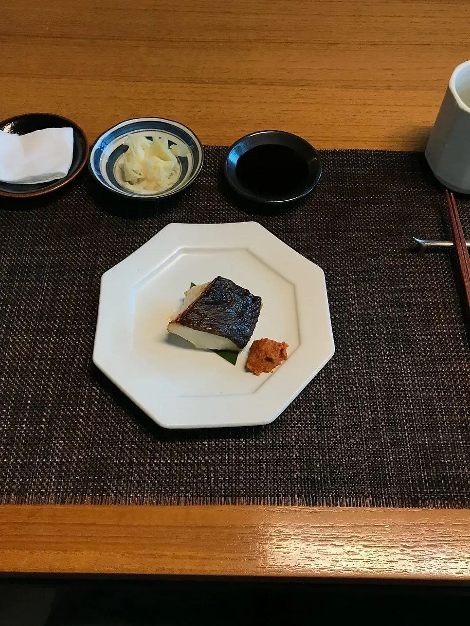 Grilled silver cod aged in Japanese miso