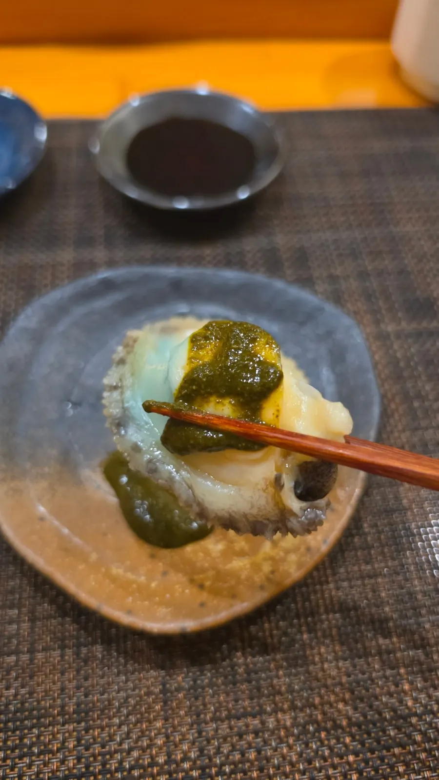 A tsumami dish served mid-course