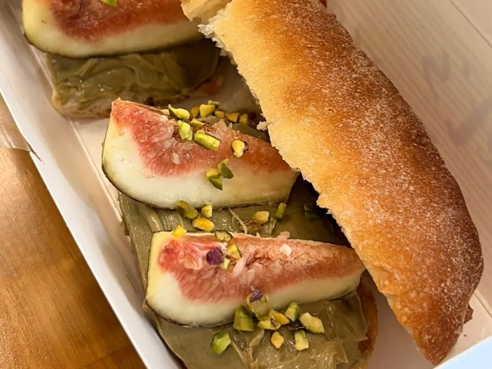 Packaged fig pistachio baguette