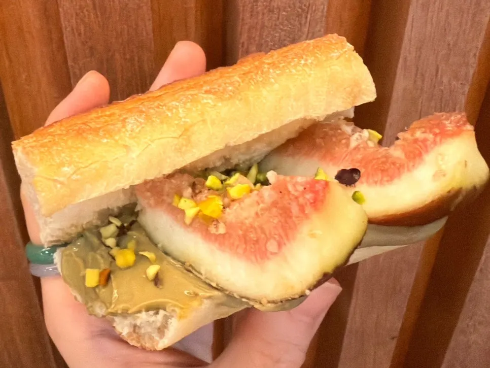 Fig and pistachio baguette combination
