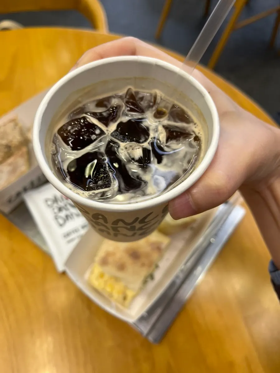 Sandwiches with iced Americano