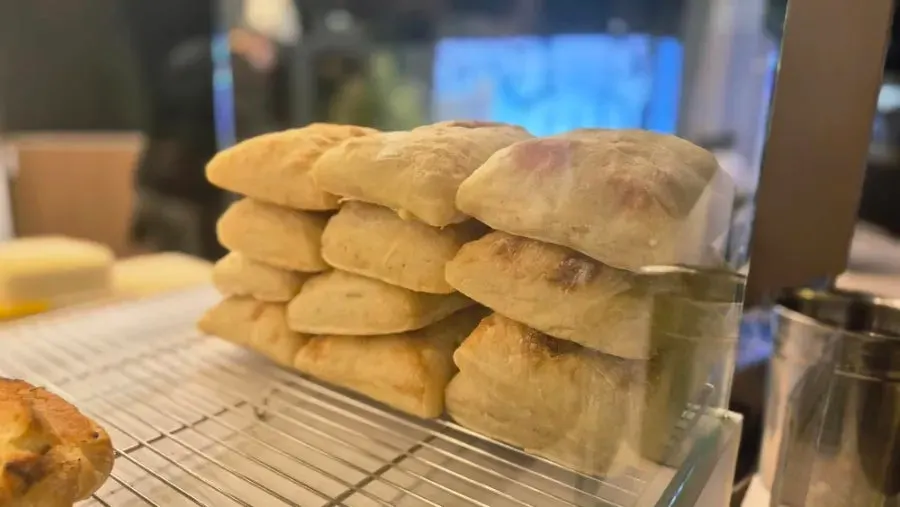 Wide view of the bread display