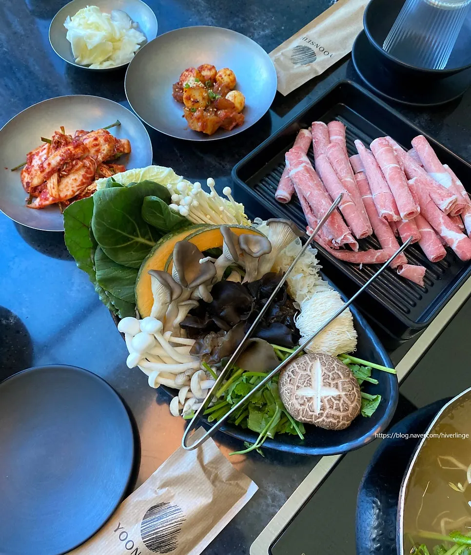 샤브샤브 야채와 소고기