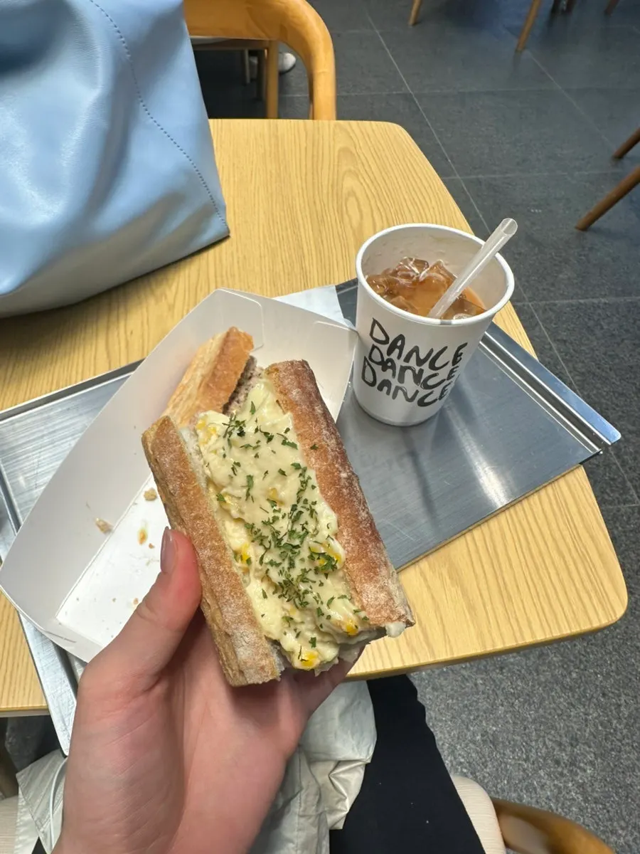 Baguette sandwich with plentiful fillings