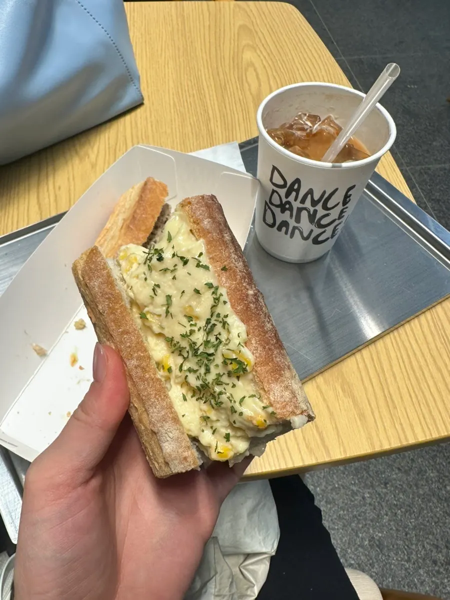 Sandwich being eaten