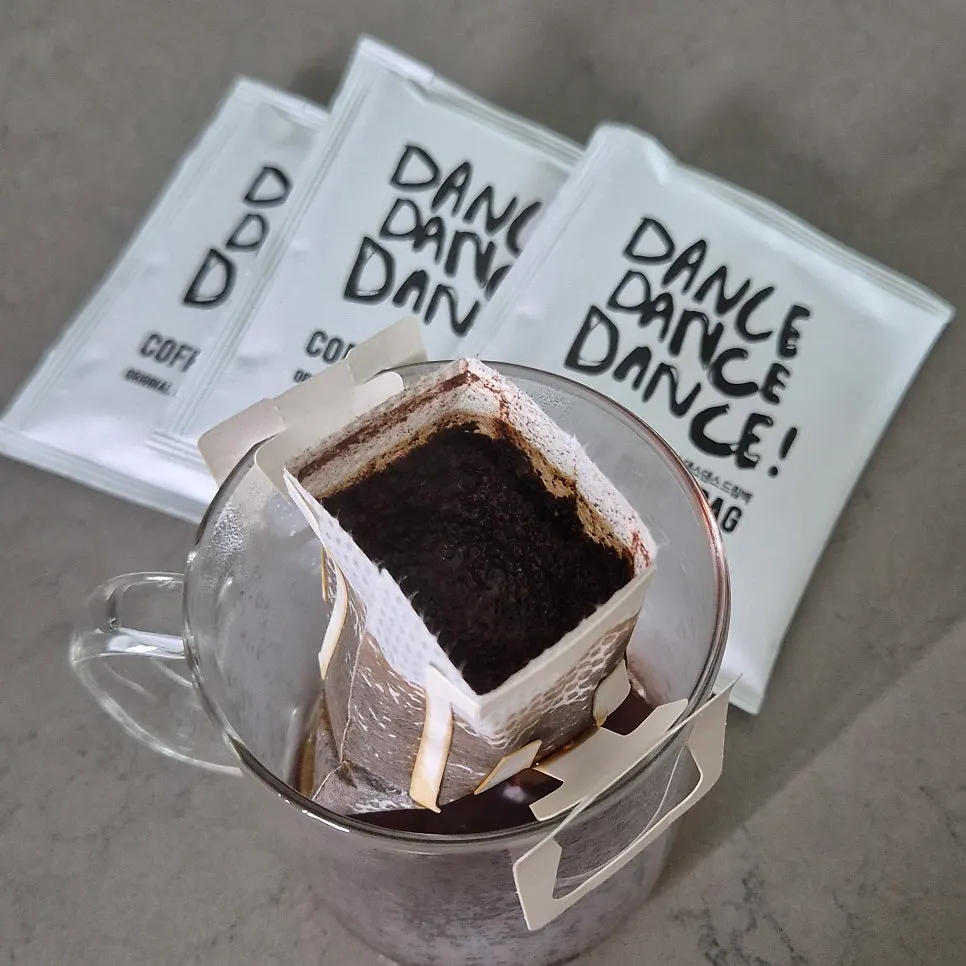 Blooming drip coffee with hot water
