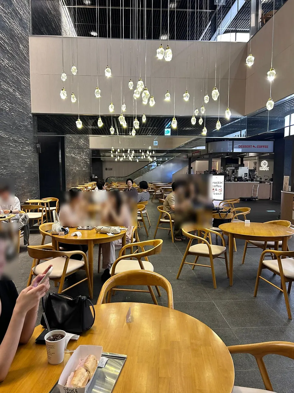 Comfortable seating area at the Seoul Station café
