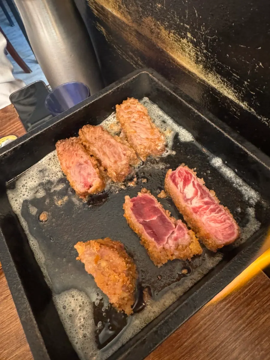 Grilling a large batch of gyukatsu at once