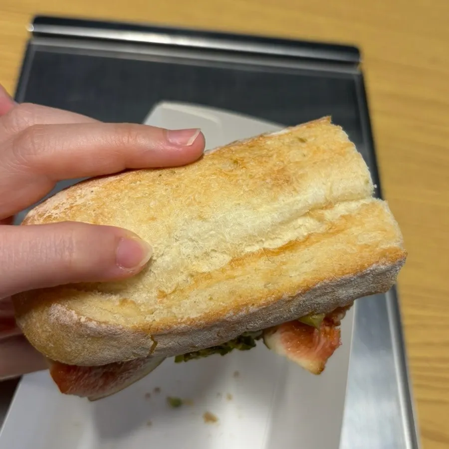 Crisp texture of the baguette bread