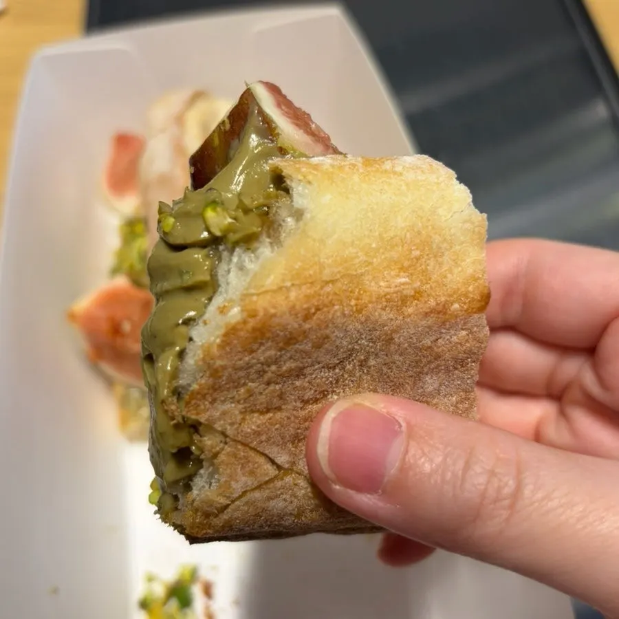 Chewy interior of the baguette