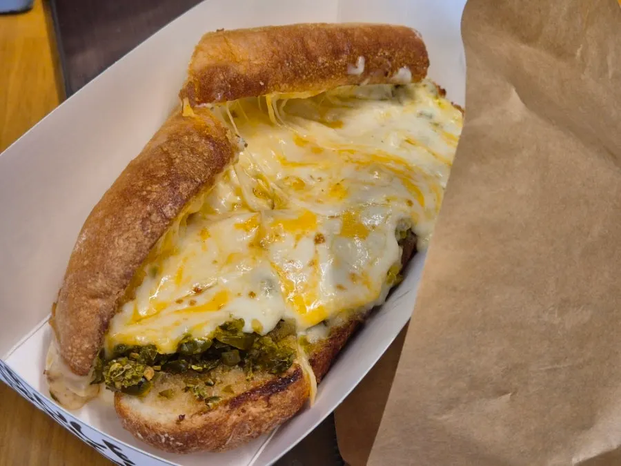 Freshly made grilled cheese sandwich