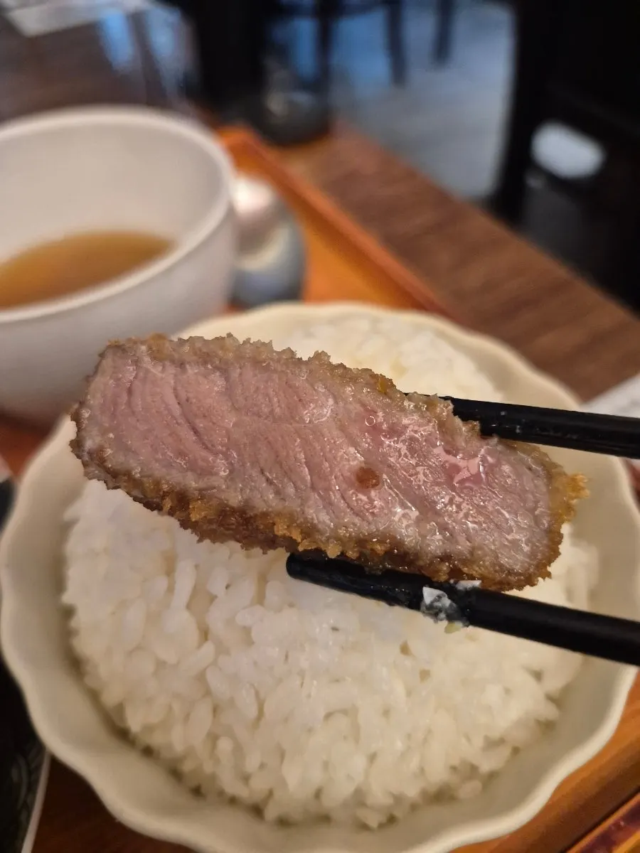 Gyukatsu dipped in salt