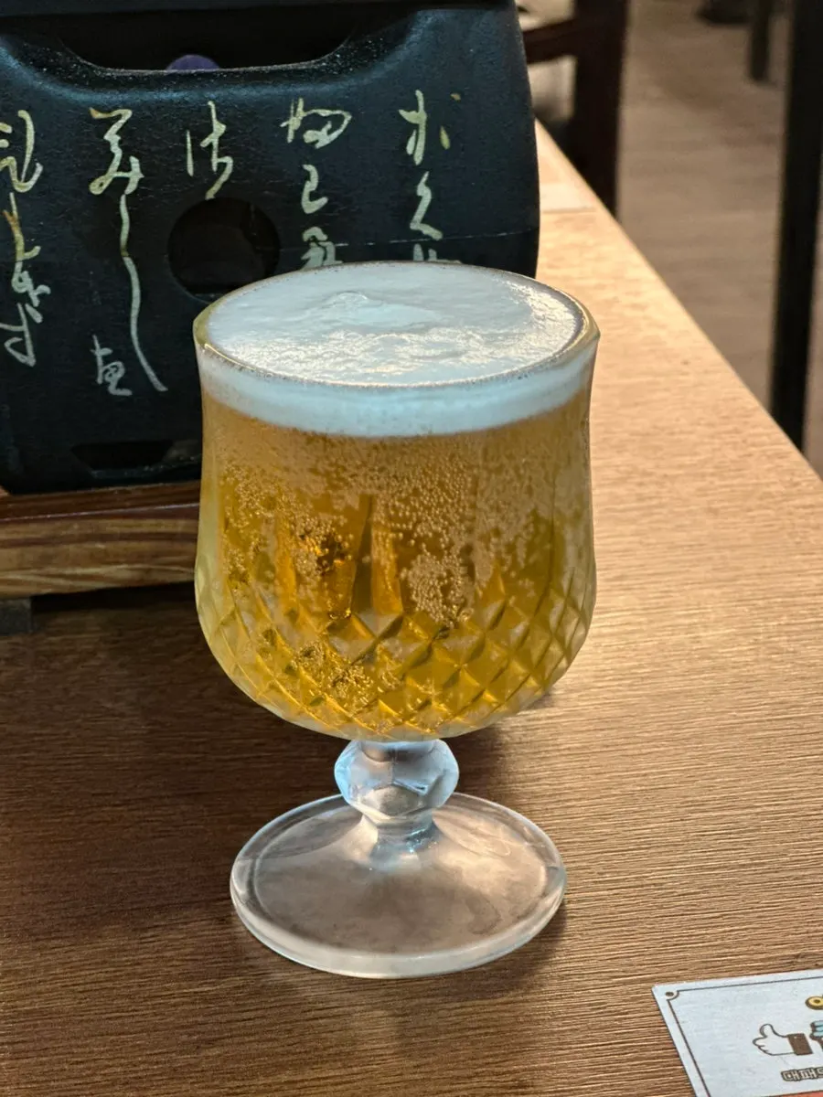 규카츠 정식과 작은 사이즈 생맥주 한 잔