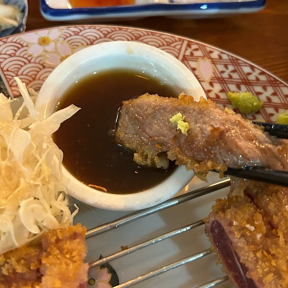 Gyukatsu with house sauce and wasabi