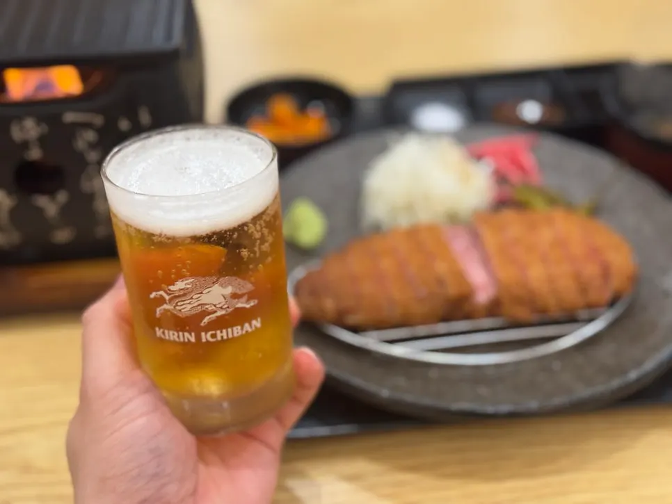 규카츠와 함께 곁들인 맥주 200ml