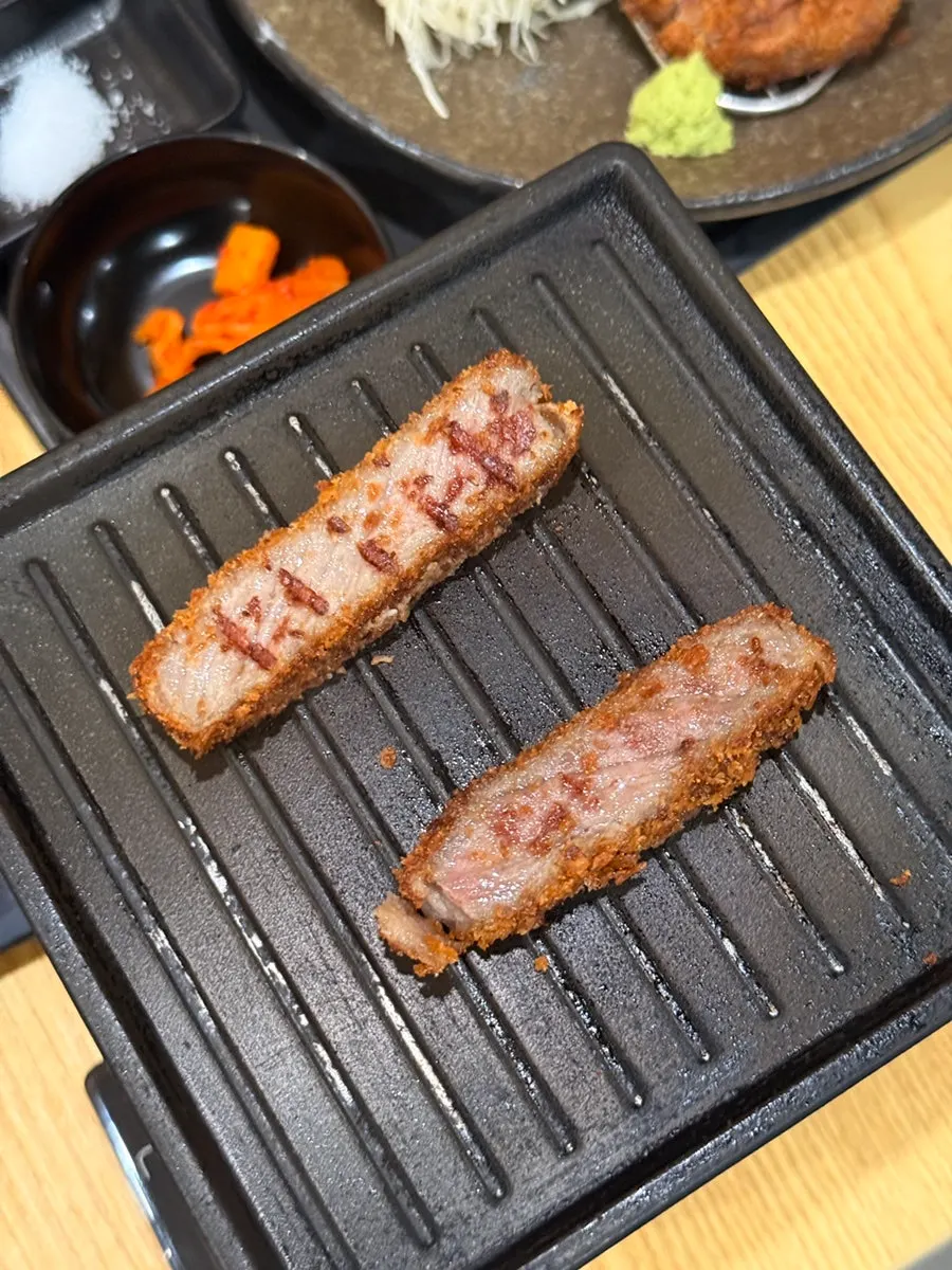 Gyukatsu grilled to medium-well