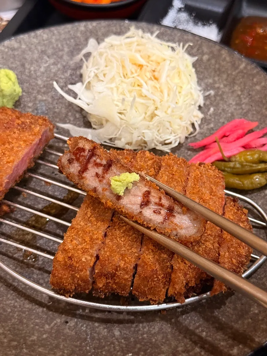 Gyukatsu paired with wasabi and salt