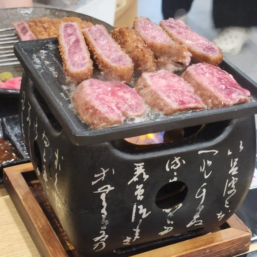 Thick-cut gyukatsu with a reddish center