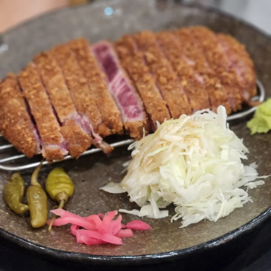 Steki set meal with rice and soup