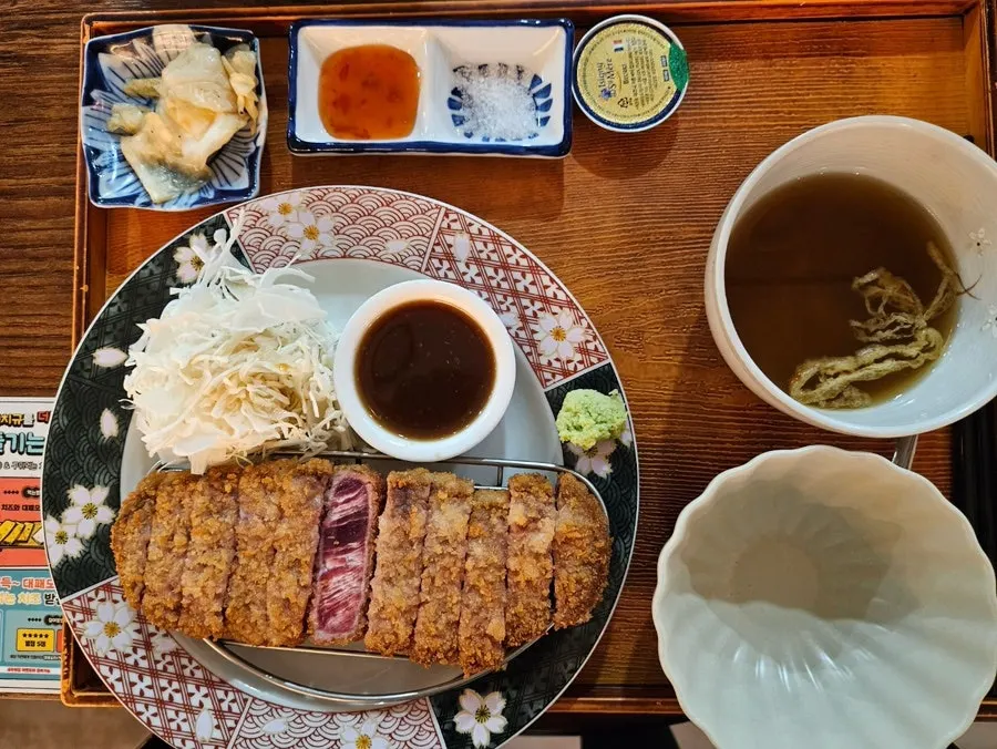 Finished gyukatsu table at Ichigyu Seoul Station Branch