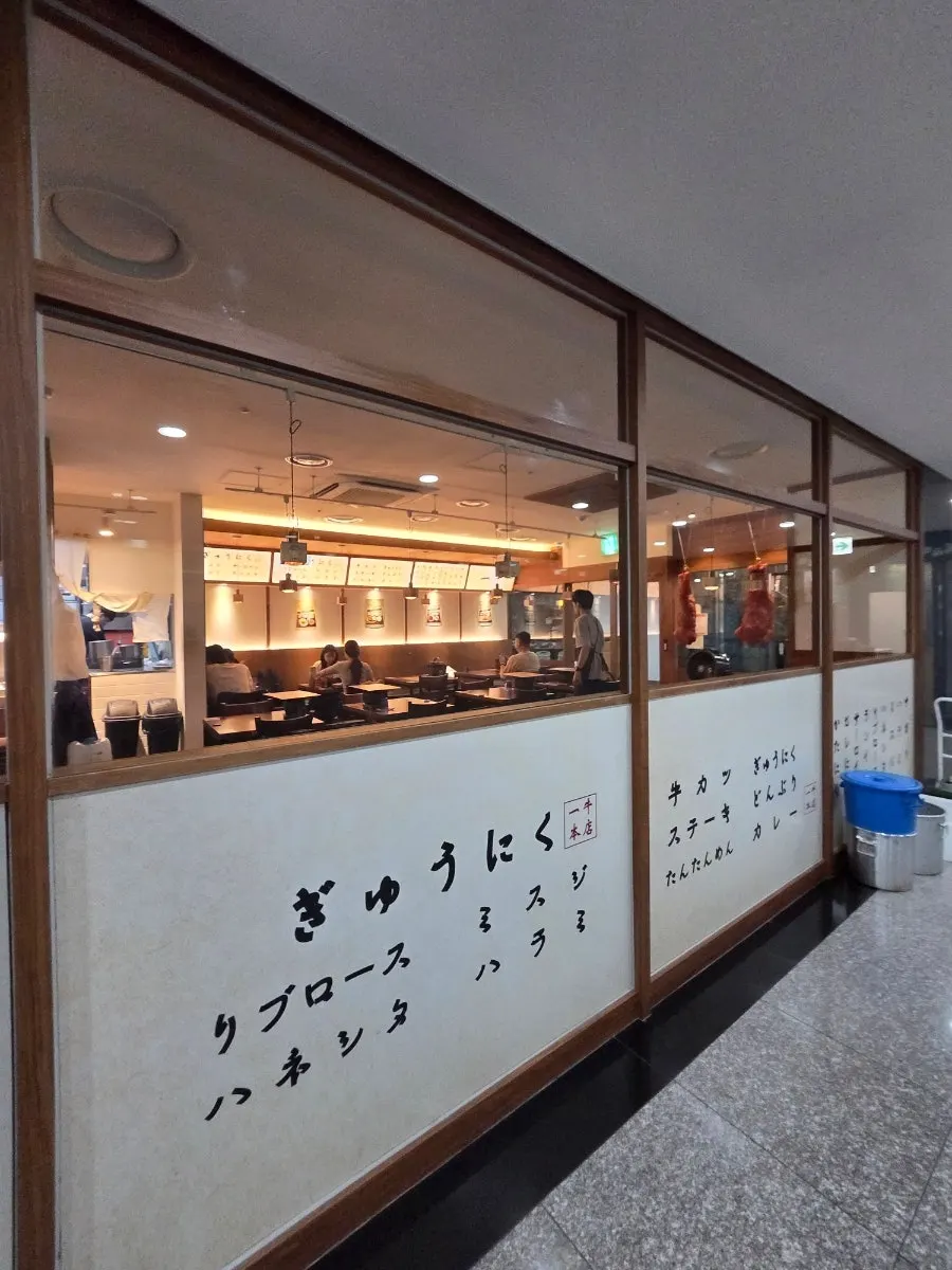Steaki Jeongsik and gyukatsu trays placed side by side for two