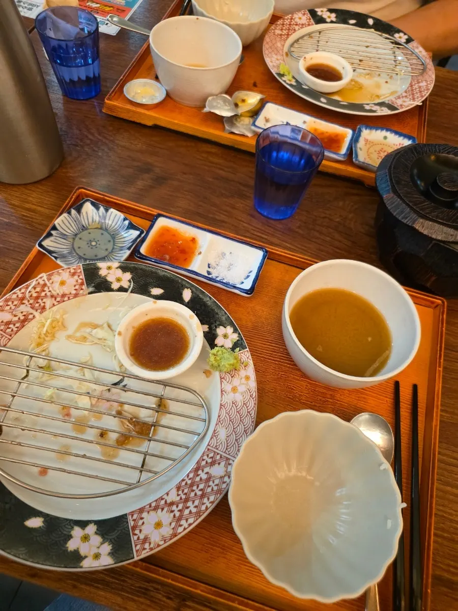 The Ichigyu table near the end of the meal