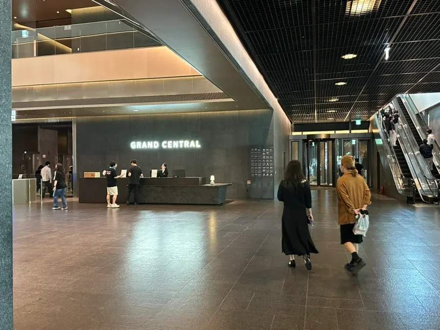 View of the Grand Central building in front of Seoul Station Exit 4