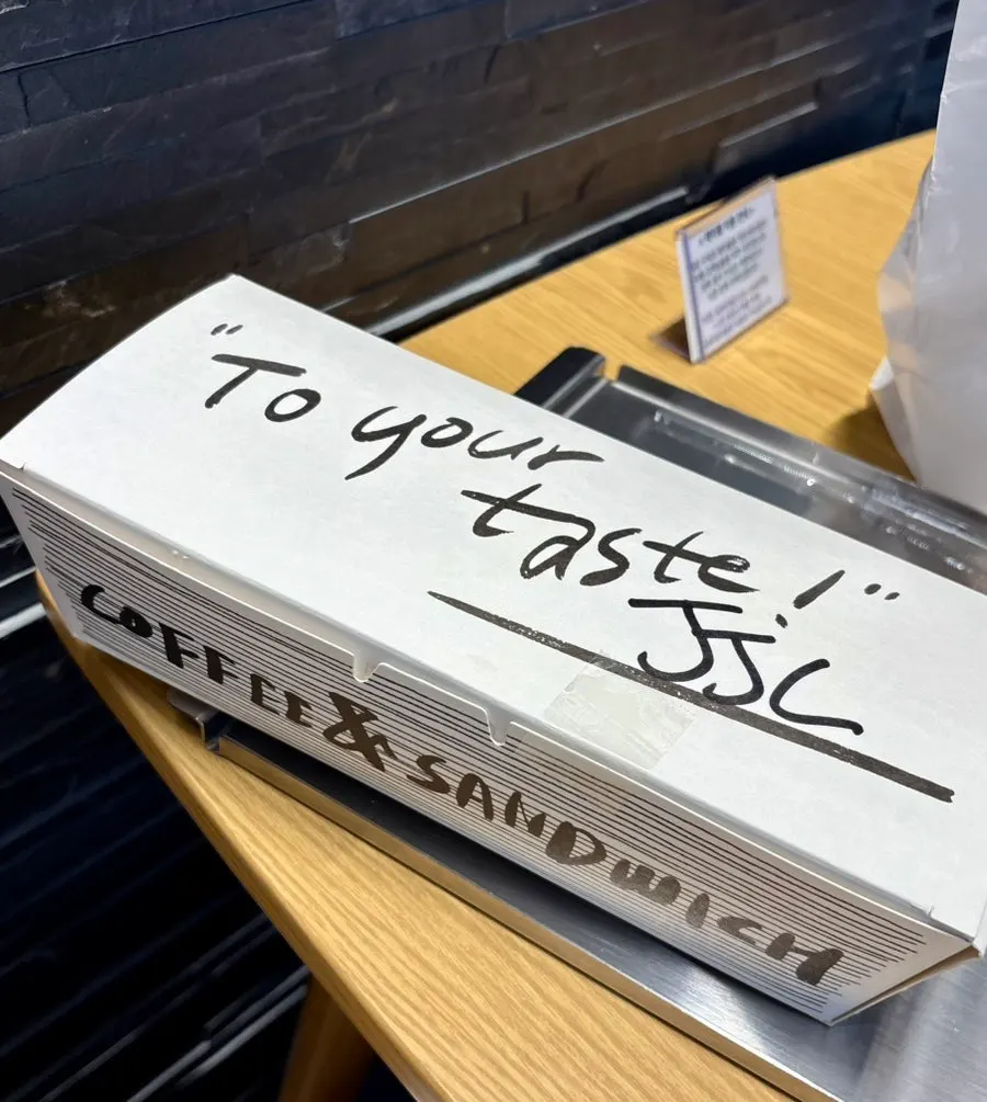 Coffee and a sandwich set requested for takeaway