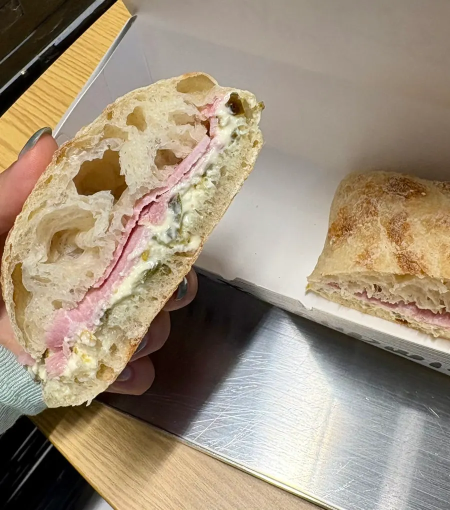 Ciabatta with jambon and jalapeño
