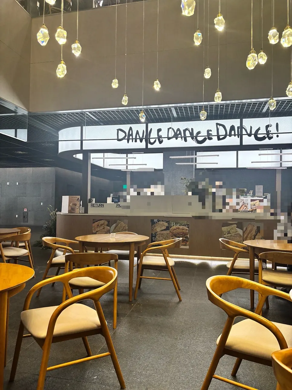 Open-layout café table area