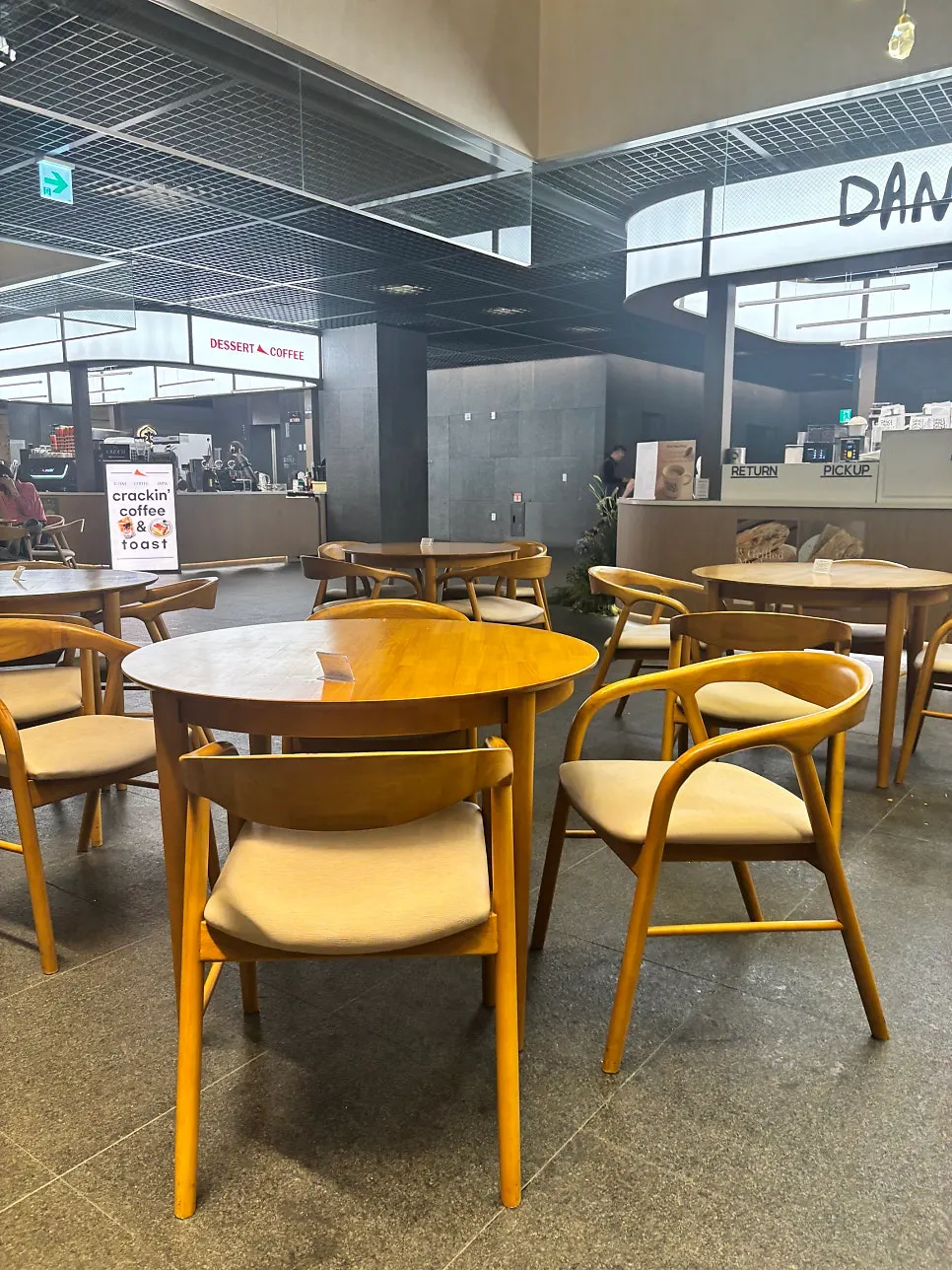 Round tables and seating for two