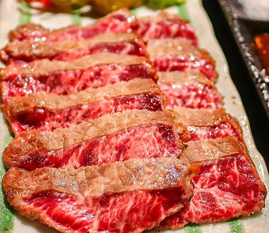 Gyukatsu meal with a tabletop mini charcoal grill